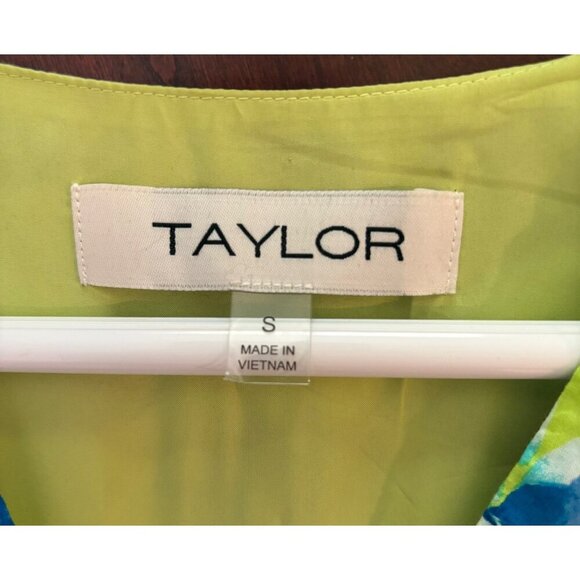 Taylor Sleeveless Abstract Floral Print A-Line V-Neck Dress Size Small - Picture 10 of 14